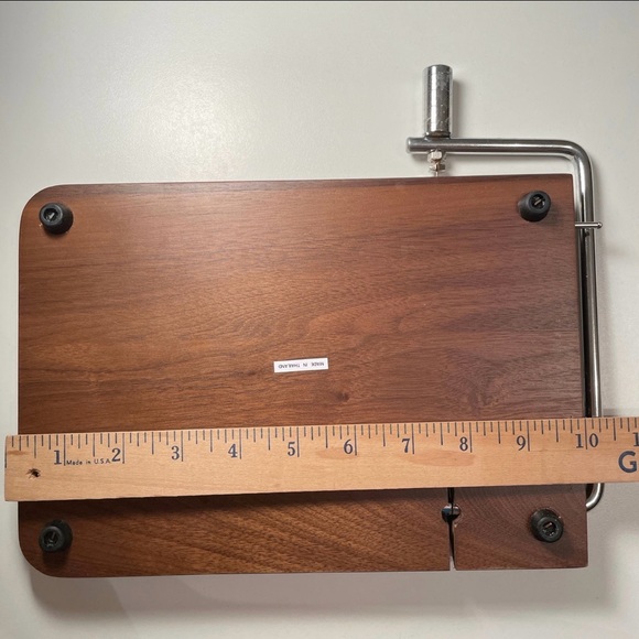 Cheese Tray w/Slicer Walnut Wood New with Open Box - Picture 5 of 6